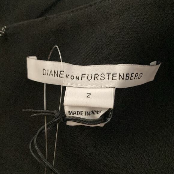 Diane Von Furstenberg DVF Black Katrina Square Neck Line Sheath Dress Size 2 - Picture 8 of 11